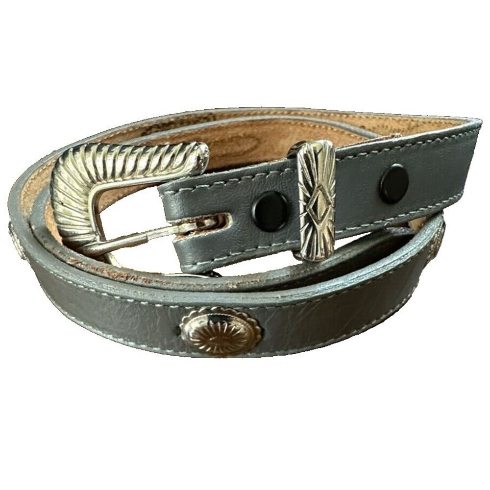 Nocona Western Belt Women’s Small 32” Grat Leather Studded  Concha Accent